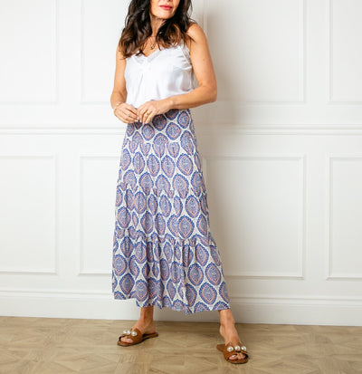 Flora Stamp Tiered Skirt